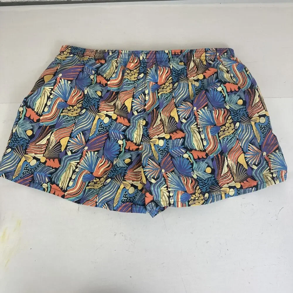 Patagonia Women's Baggies Nylon Shorts Joy Pitch Blue Reef Print 17.5x5 Inches